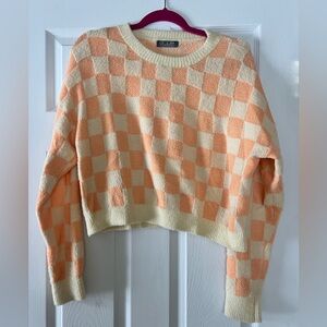 Diamond Supply Co. Orange and Cream Checkered Sweater